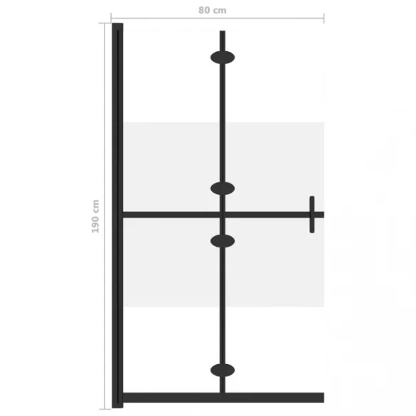 selyemmatt ESG üveg összecsukható zuhanyfal 80 x 190 cm