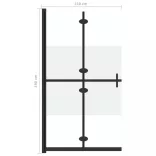 selyemmatt ESG üveg összecsukható zuhanyfal 110 x 190 cm