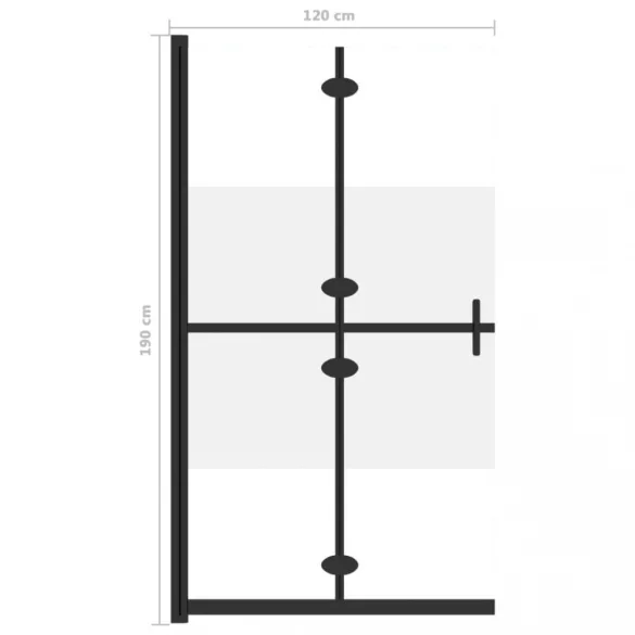 selyemmatt ESG üveg összecsukható zuhanyfal 120 x 190 cm