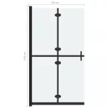 ESG tejüveg összecsukható zuhanyfal 90 x 190 cm
