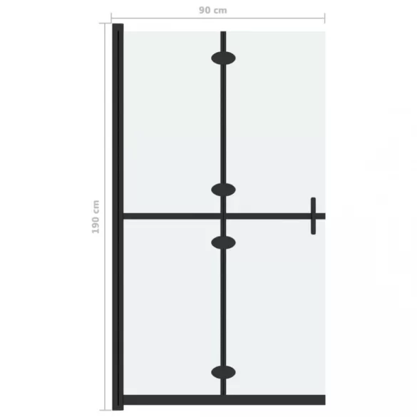 ESG tejüveg összecsukható zuhanyfal 90 x 190 cm
