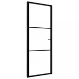 fekete ESG üveg és alumínium beltéri ajtó 76 x 201,5 cm