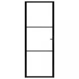 fekete ESG üveg és alumínium beltéri ajtó 76 x 201,5 cm