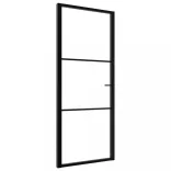 fekete ESG üveg és alumínium beltéri ajtó 83 x 201,5 cm