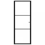 fekete ESG üveg és alumínium beltéri ajtó 83 x 201,5 cm