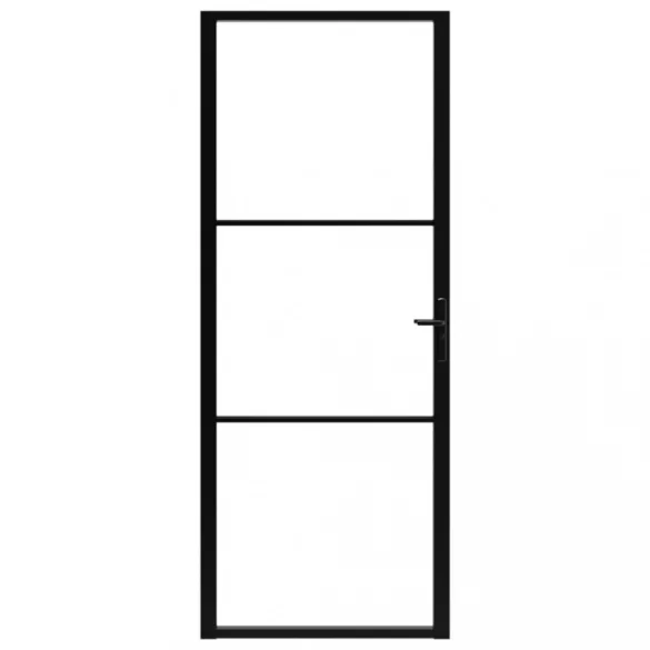 fekete ESG üveg és alumínium beltéri ajtó 83 x 201,5 cm