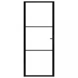 fekete ESG üveg és alumínium beltéri ajtó 93 x 201,5 cm