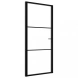 fekete ESG üveg és alumínium beltéri ajtó 102,5 x 201,5 cm