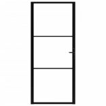 fekete ESG üveg és alumínium beltéri ajtó 102,5 x 201,5 cm