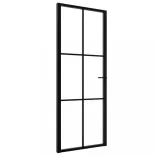 fekete ESG üveg és alumínium beltéri ajtó 76 x 201,5 cm