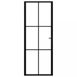 fekete ESG üveg és alumínium beltéri ajtó 76 x 201,5 cm