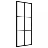fekete ESG üveg és alumínium beltéri ajtó 83 x 201,5 cm