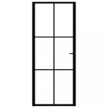 fekete ESG üveg és alumínium beltéri ajtó 83 x 201,5 cm