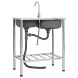 kétmedencés rozsdamentes acél kempingmosogató