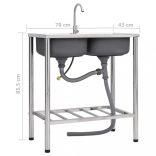 kétmedencés rozsdamentes acél kempingmosogató