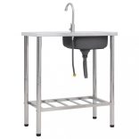 egymedencés rozsdamentes acél kempingmosogató