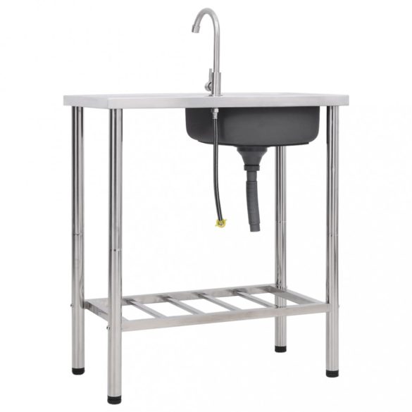 egymedencés rozsdamentes acél kempingmosogató