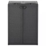 fekete PP szemeteskosár 2 ajtóval 65 x 45 x 88 cm