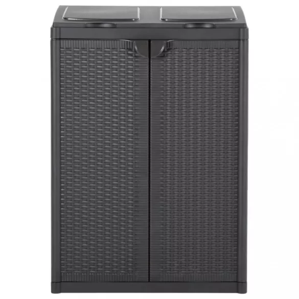 fekete PP szemeteskosár 2 ajtóval 65 x 45 x 88 cm