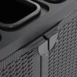 fekete PP szemeteskosár 2 ajtóval 65 x 45 x 88 cm