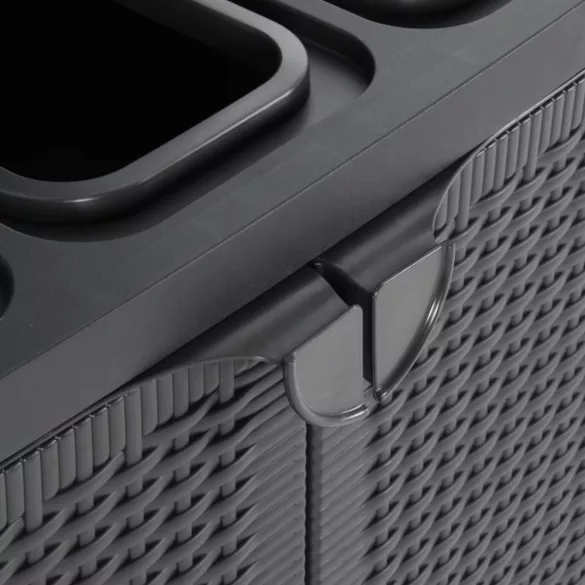 fekete PP szemeteskosár 2 ajtóval 65 x 45 x 88 cm