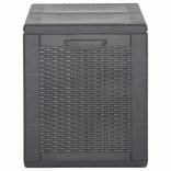 fekete PP rattan kerti tárolóláda 180 L