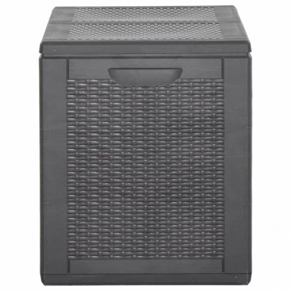 fekete PP rattan kerti tárolóláda 180 L