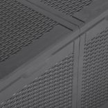 fekete PP rattan kerti tárolóláda 180 L