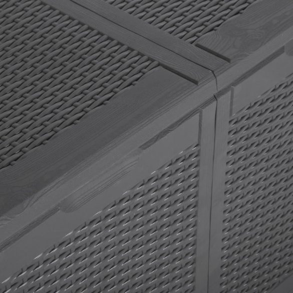 fekete PP rattan kerti tárolóláda 180 L