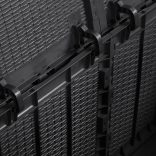 fekete PP rattan kerti tárolóláda 180 L