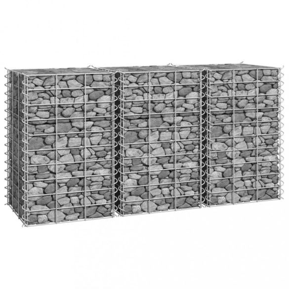 3 db vas gabion magaságyás 30 x 30 x 50 cm