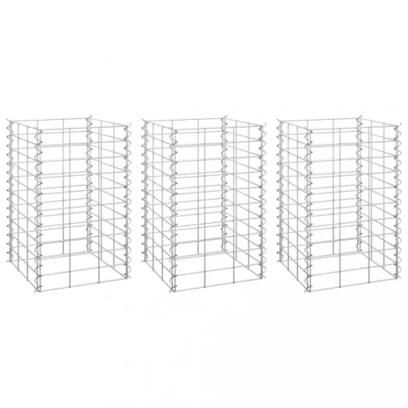 3 db vas gabion magaságyás 30 x 30 x 50 cm