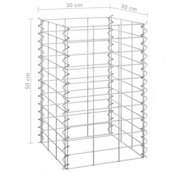3 db vas gabion magaságyás 30 x 30 x 50 cm