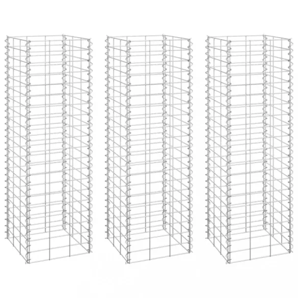 3 db vas gabion magaságyás 30 x 30 x 100 cm