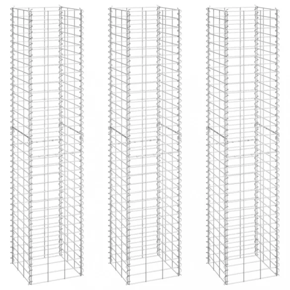 3 db vas gabion magaságyás 30 x 30 x 150 cm