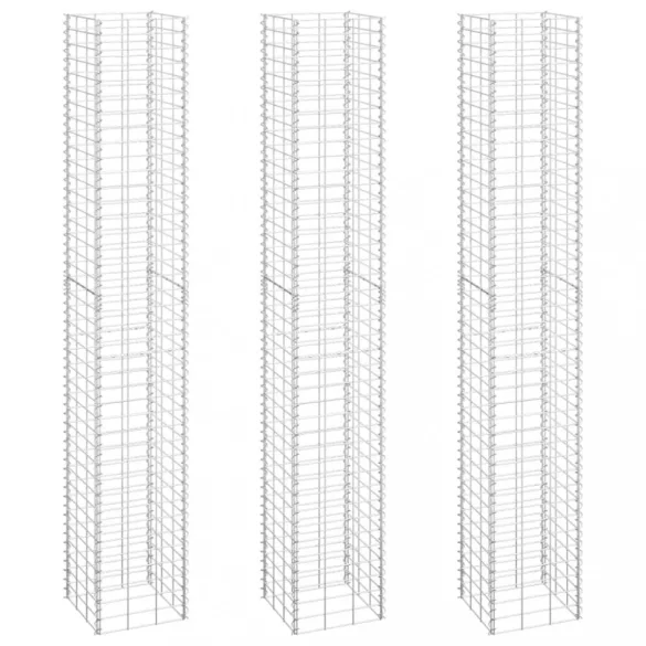 3 db vas gabion magaságyás 30 x 30 x 200 cm