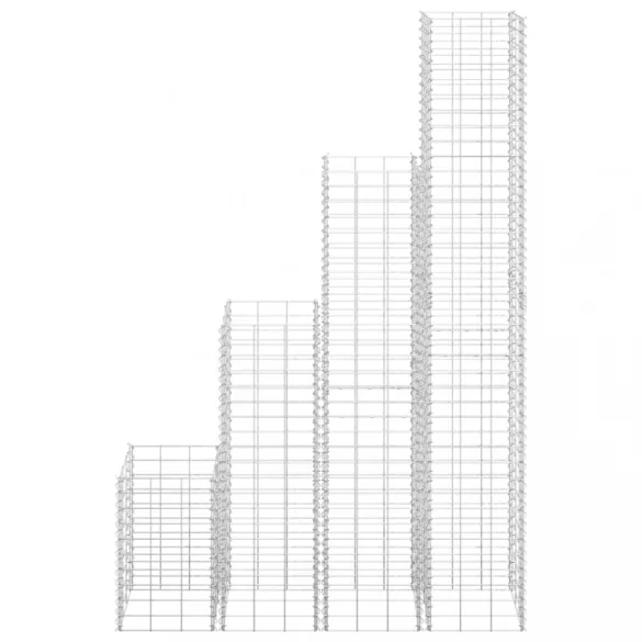 4 db vas gabion magaságyás 30 x 30 x 50 / 100 / 150 / 200 cm