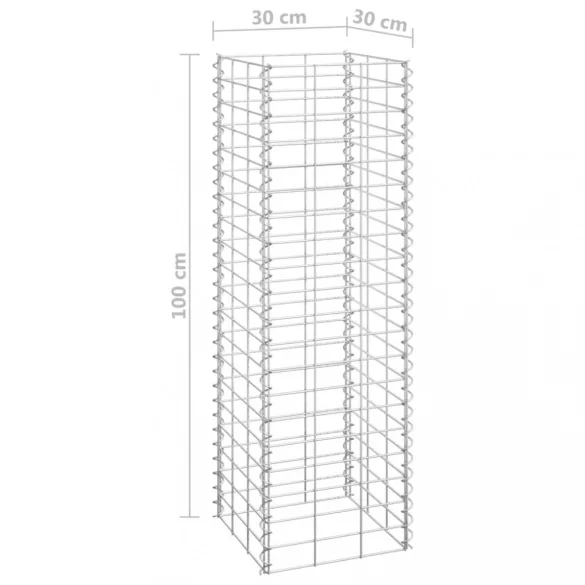 4 db vas gabion magaságyás 30 x 30 x 50 / 100 / 150 / 200 cm