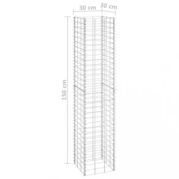 4 db vas gabion magaságyás 30 x 30 x 50 / 100 / 150 / 200 cm