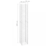 4 db vas gabion magaságyás 30 x 30 x 50 / 100 / 150 / 200 cm