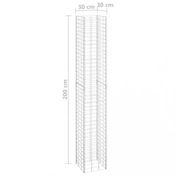 4 db vas gabion magaságyás 30 x 30 x 50 / 100 / 150 / 200 cm