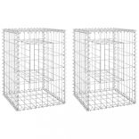 2 db vas gabionkosaras oszlop 40 x 40 x 60 cm