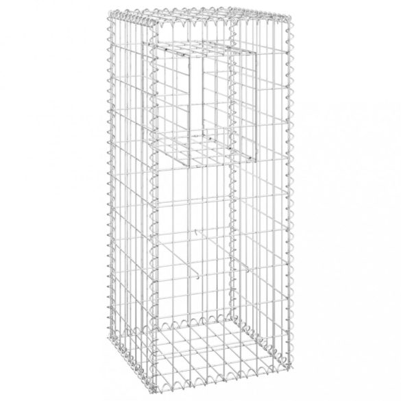 2 db vas gabionkosaras oszlop 40 x 40 x 100 cm