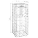 2 db vas gabionkosaras oszlop 40 x 40 x 100 cm