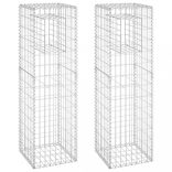2 db vas gabionkosaras oszlop 40 x 40 x 140 cm