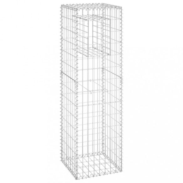 2 db vas gabionkosaras oszlop 40 x 40 x 140 cm