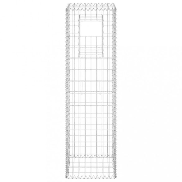 2 db vas gabionkosaras oszlop 40 x 40 x 140 cm