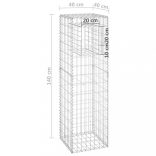 2 db vas gabionkosaras oszlop 40 x 40 x 140 cm