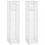 2 db vas gabionkosaras oszlop 40 x 40 x 180 cm