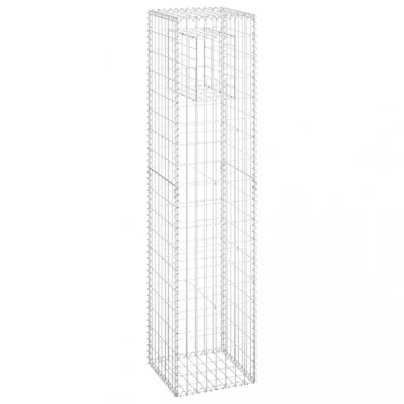 2 db vas gabionkosaras oszlop 40 x 40 x 180 cm